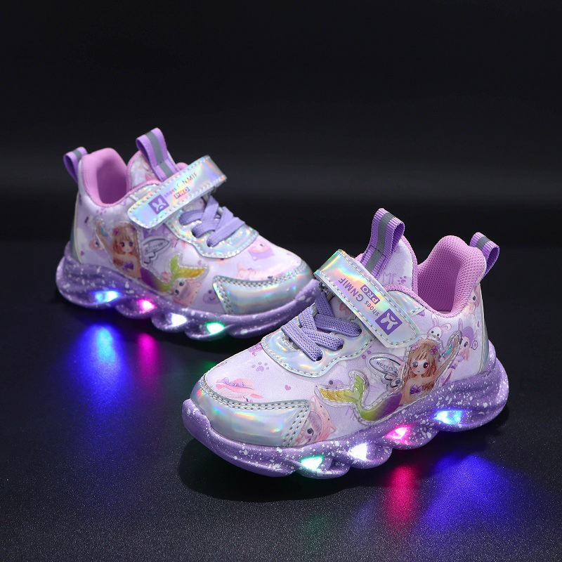 Juragan Junior [COD] Sepatu ISLA Anak Perempuan Lampu LED Import