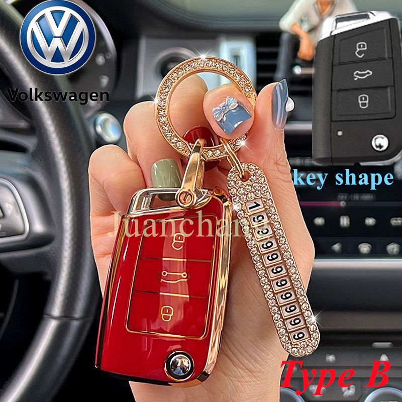 Casing Kunci Mobil Bahan TPU Untuk VW Volkswagen PoloTiguan Passat B5 B6 B7 Golf 4 5 6 MK6 Jetta Lavida VW Golf 7 Mk7 Seat Ibia