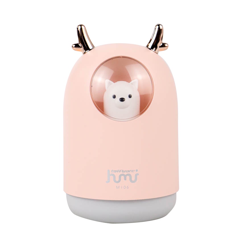 Air Humidifier Ultrasonic Aromatherapy Oil Diffuser RGB Pet Design 300ml - HUMI M106 - Pink