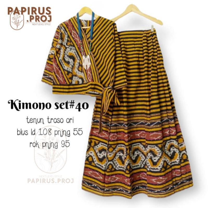 Kimono Set/ Tenun Troso Ori LD 110 PJ 55 Rok PJ 95