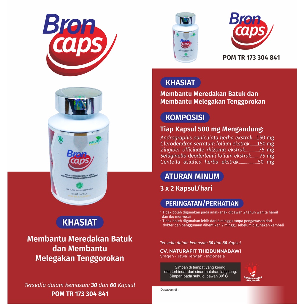 BRONCAPS PREMIUM / Obat Herbal Paru Paru, Batuk dan Tbc - Original BPOM