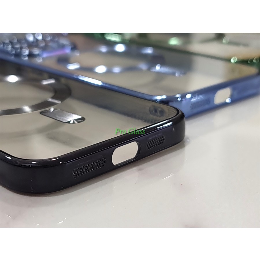 C144 Iphone 11 12 13 14 PRO MAX Magsafe Chrome Plating Premium Soft Case