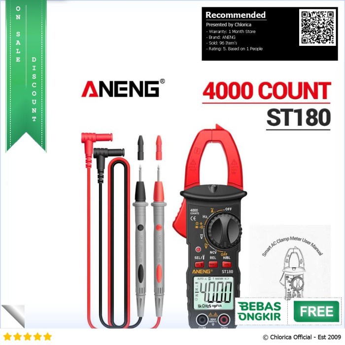 ANENG Digital Multimeter Voltage Tester Clamp - ST180