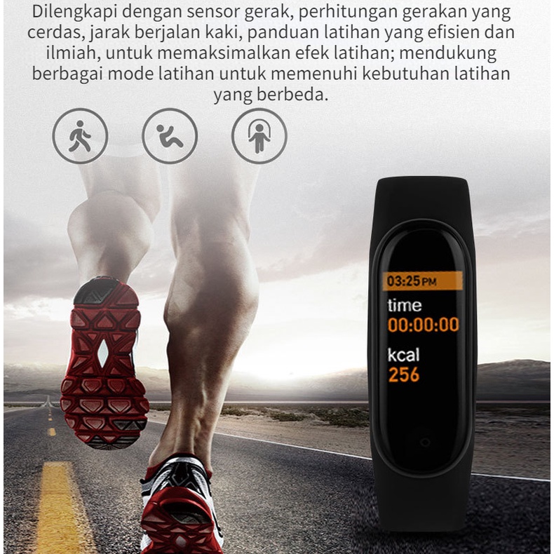 M5 Smart Watch Monitor Detak Jantung Darah Oksigen Tingkat Pedometer Bluetooth Tahan Air Smart Watch