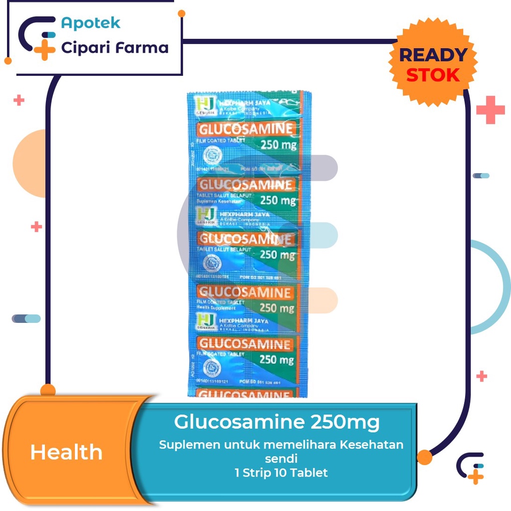 Glucosamine 250mg Suplemen Memelihara Kesehatan Sendi isi 10 Tablet