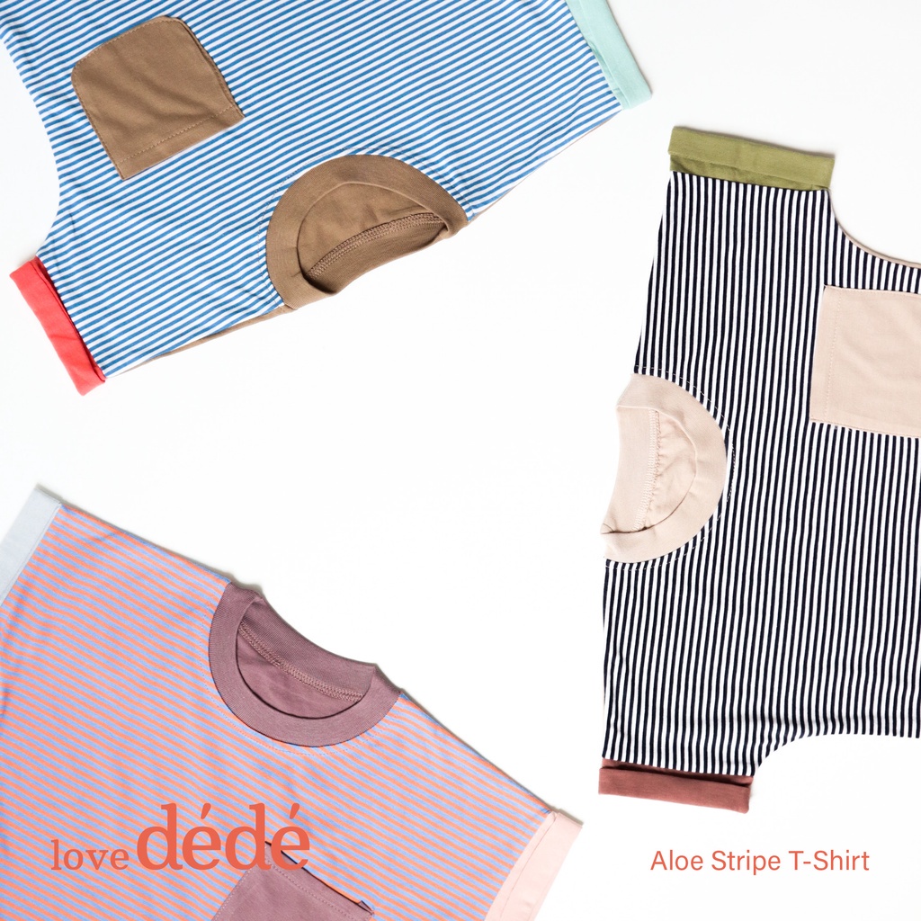 Lovedede Everyday Pocket T-Shirt  - Kaos Oblong Print Santai Bayi Anak Stripes Garis 6 bulan - 3 tahun