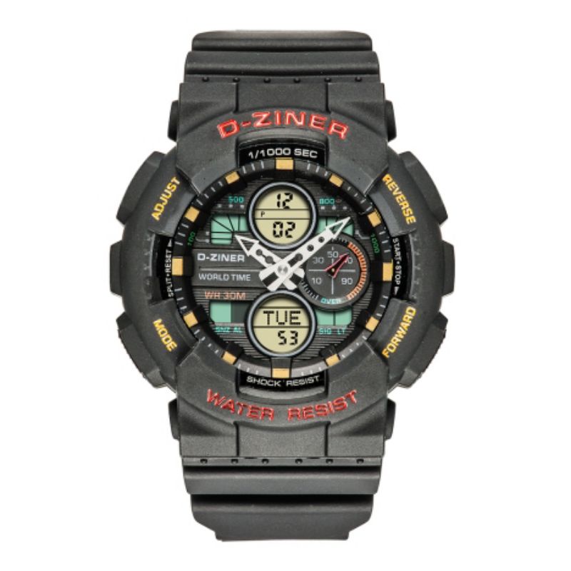 JAM TANGAN PRIA DZINER 8278 DUALTIME MODEL TERBARU 2020