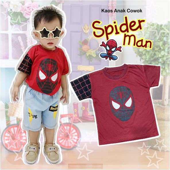 Atasan Kaos Murah Anak Laki-laki Spiderman CF Kids