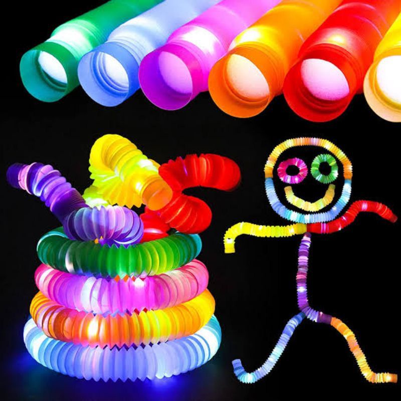 Pop Pipes Mainan Viral CEV Light Up Pop Tubes Pop Pipes Mainan Lampu Stick Pipa Selang Fidget Toy-3