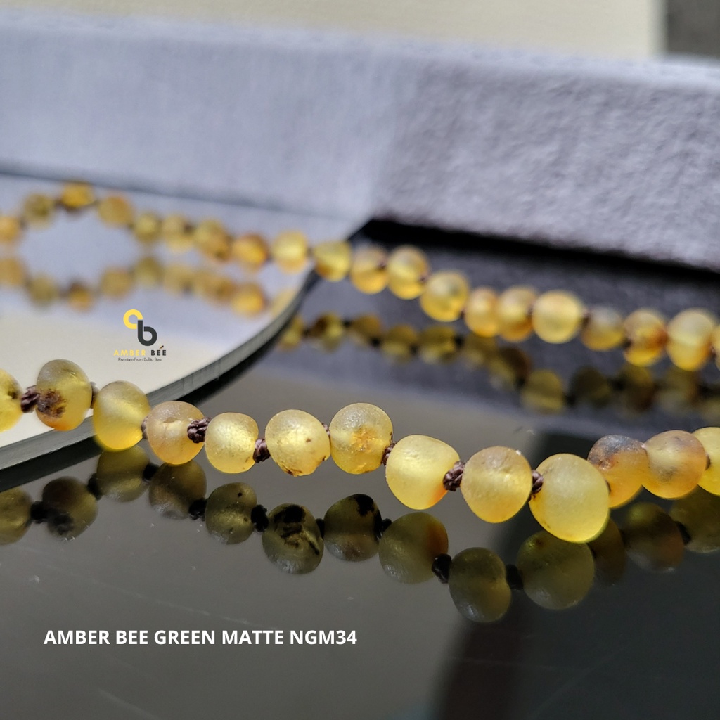 Kalung Amber Anak Premium Matte Green NMG34 By Amber Bee