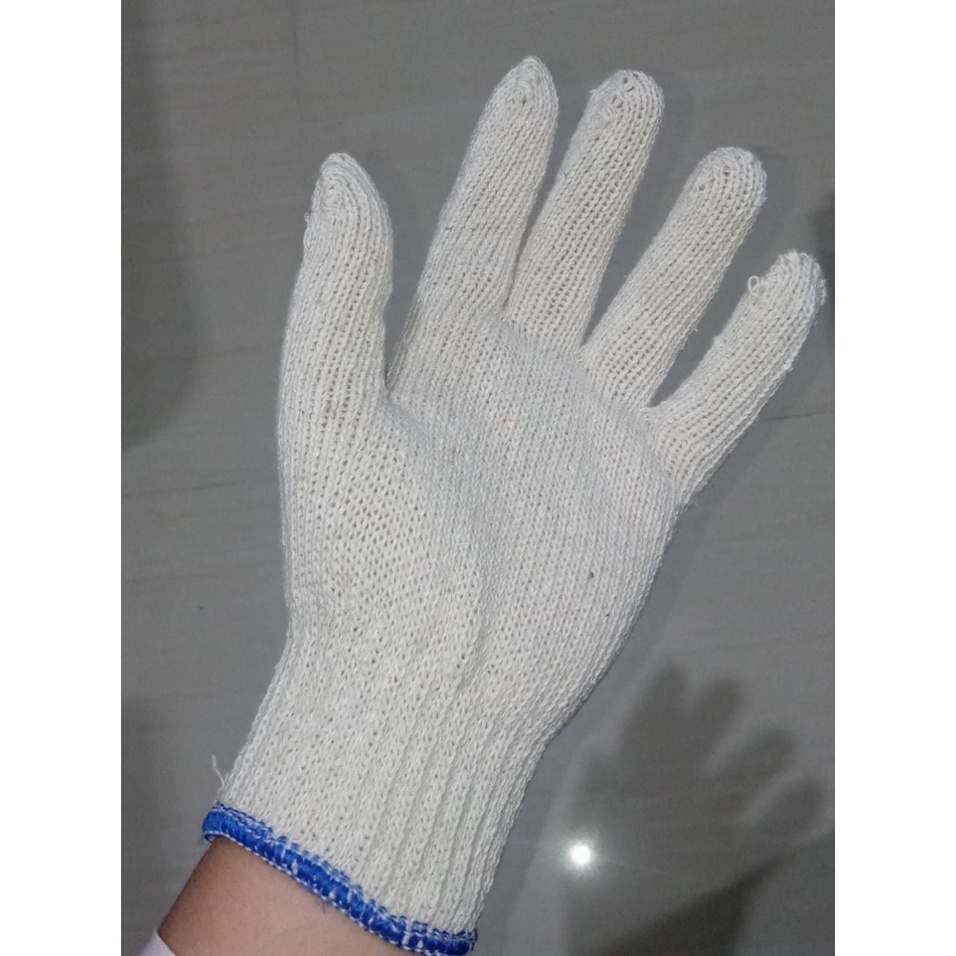 SARUNG TANGAN BENANG PUTIH / SARUNG TANGAN RAJUT / SARUNG TANGAN TUKANG KAIN WOL / 5 BENANG 8 BENANG / SARUNG TANGAN MOTOR / SARUNG TANGAN SERBAGUNA