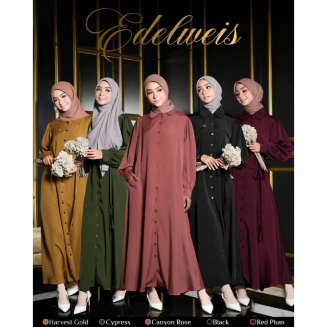Aden Hijab Edelweiss Dress Gamis Polos