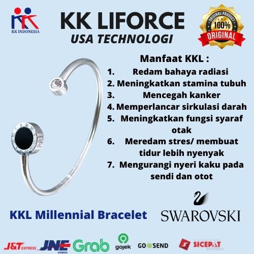KK LIFORCE Millennial Bracelet Gelang Kesehatan KK Indonesia+Chain ORI