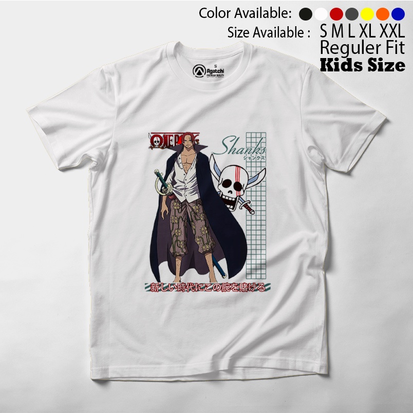 Kaos Atasan Anak Laki - Laki Motif Akagami Shank - One Piece