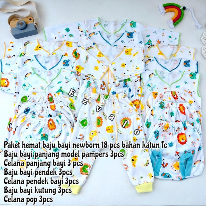 Paket baju bayi 18pcs unisex