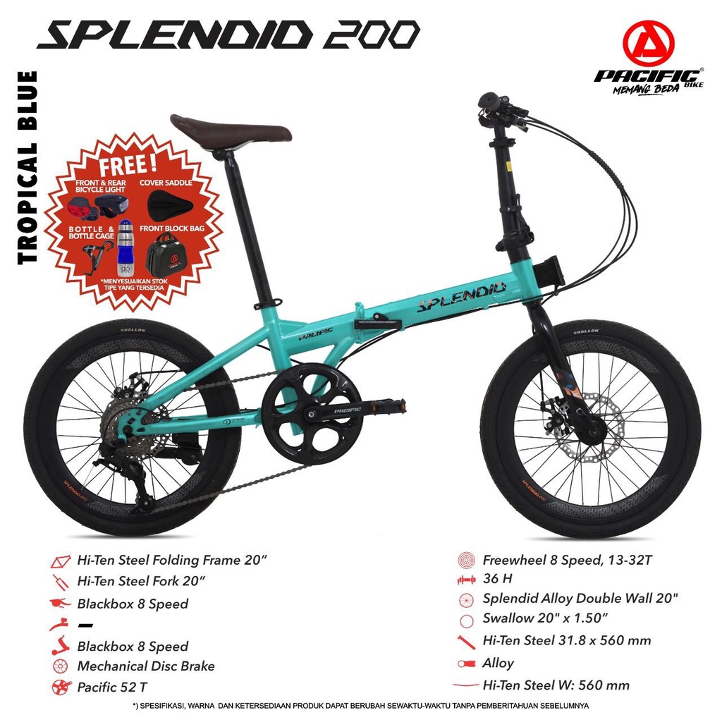 SEPEDA LIPAT REMAJA DEWASA 20" PACIFIC SPLENDID 200