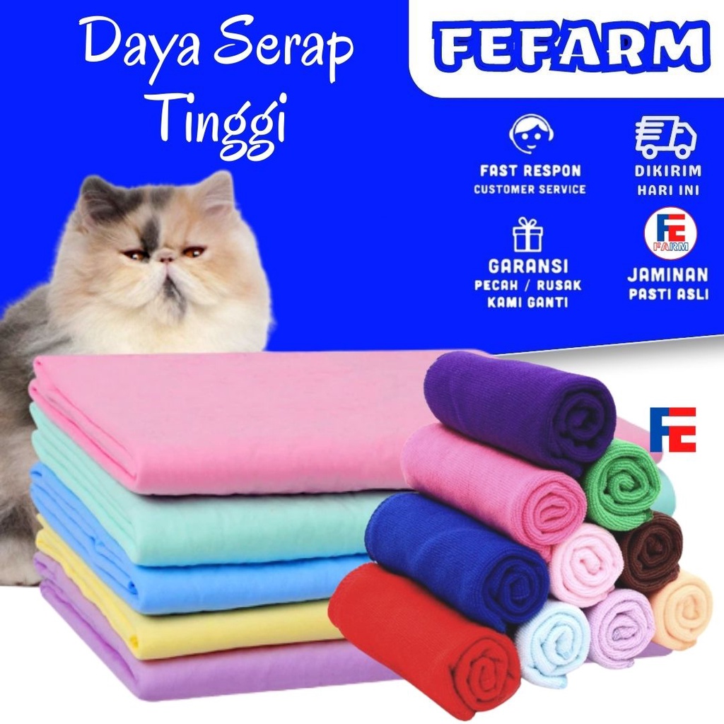 Handuk Grooming 30 cm x 60 cm Daya Serap Tinggi Kucing Anjing Microfiber Aman Lembut Bagi Kulit Bulu