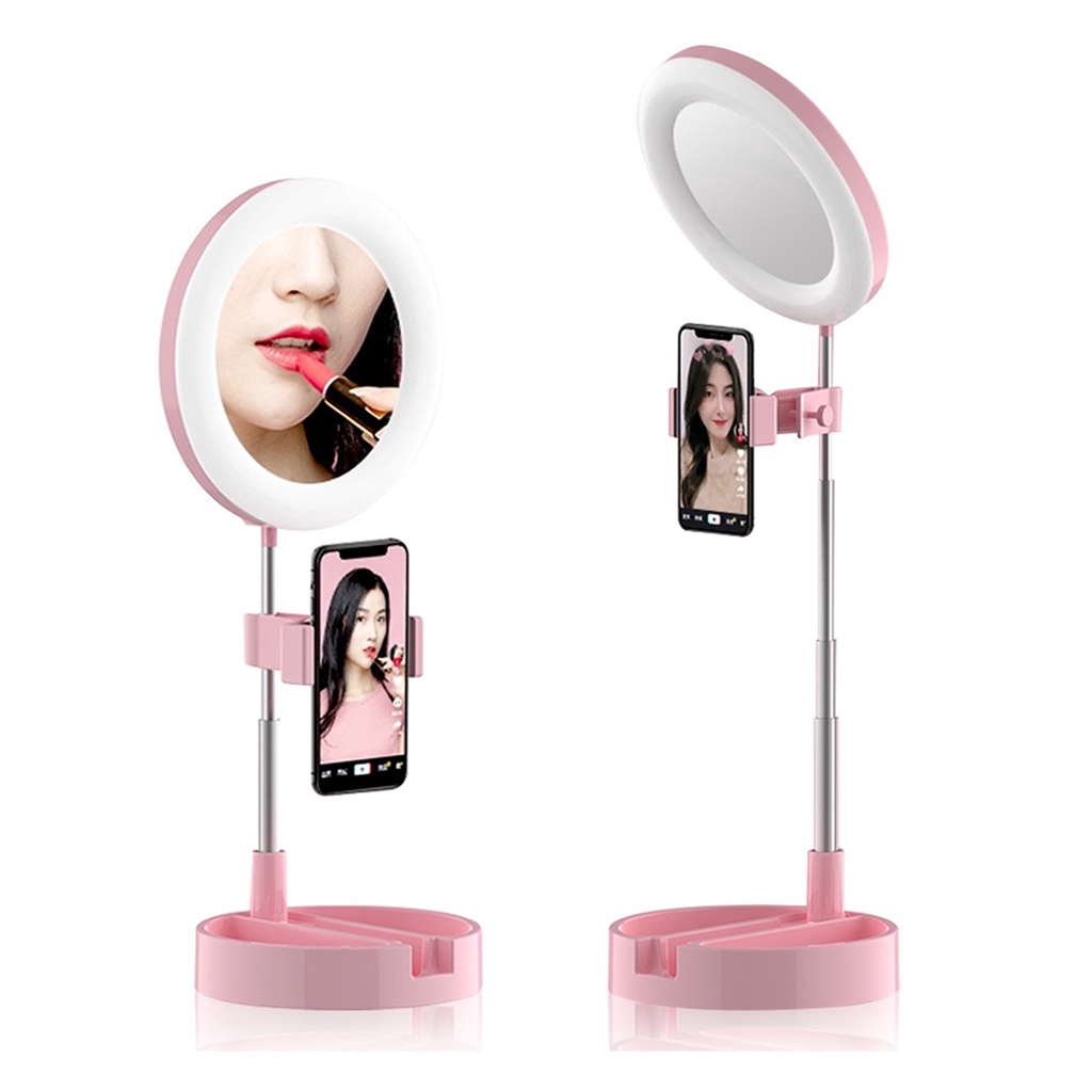 Kaca Cermin Rias With Ring Light Tripod Make Up Mirror G3