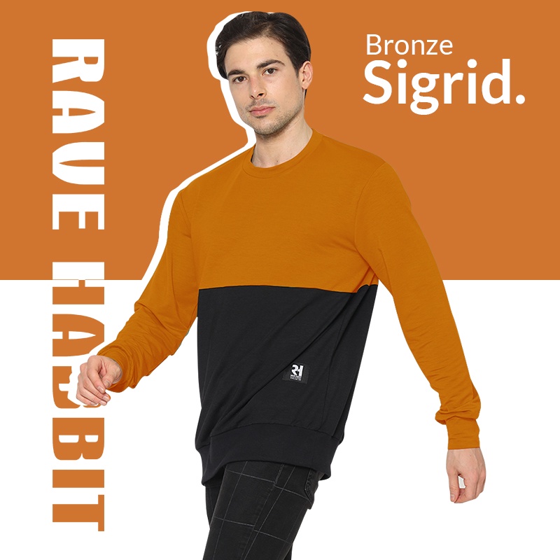 Rave Habbit Sigrid Sweatshirt Pria - Cinnamon dan Black