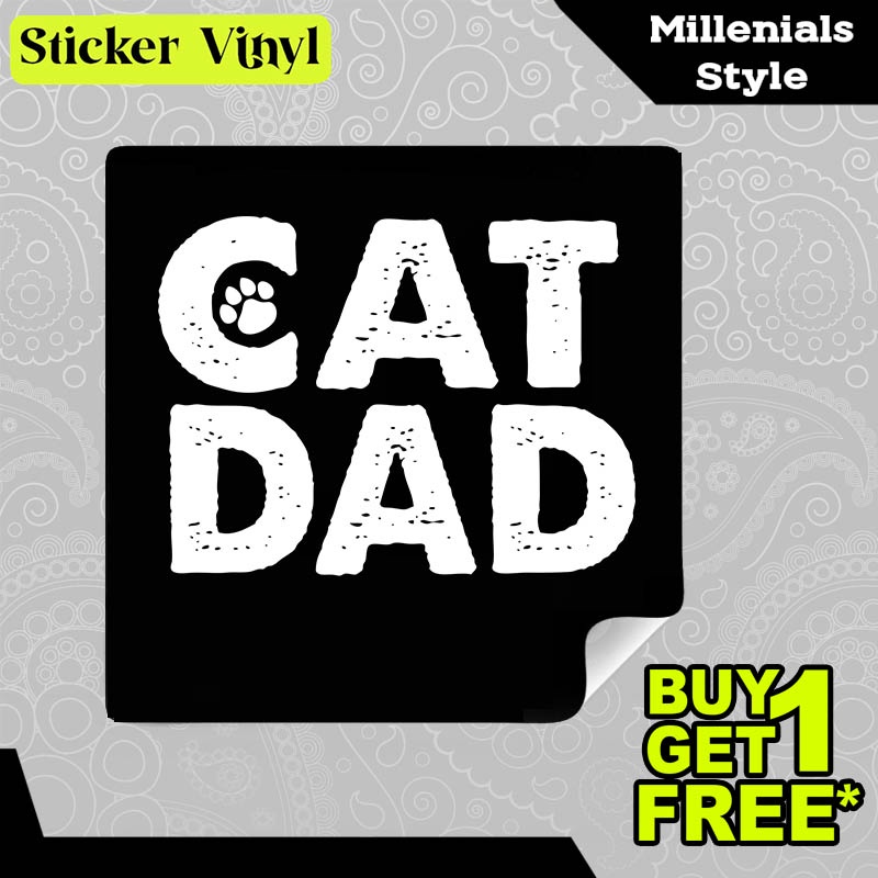 

Stiker Sticker Cat Dad Ayah Kucing Gambar Unik Desain Keren dan Kekinian Aesthetic Bahan Vinyl Satuan Anti Air