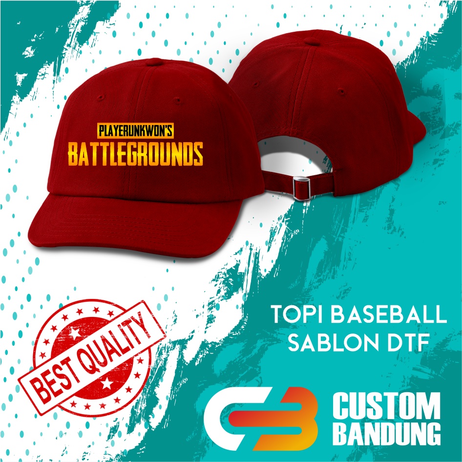 Topi Baseball PUBG Pria Wanita Topi Cap Bisa Tulis Nama Bisa COD Original High Premium Quality