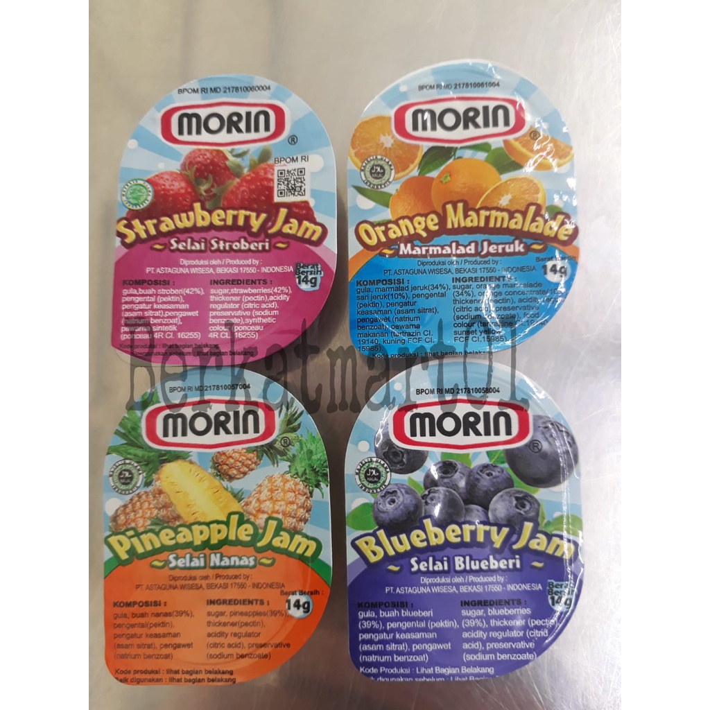 MORIN jam mini morin portion All Variant strawberry blueberry pineapple 14g Stok terbatas!!