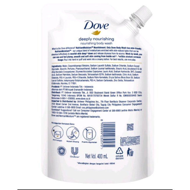 DOVE Body Wash Deeply Nourishing 400ml