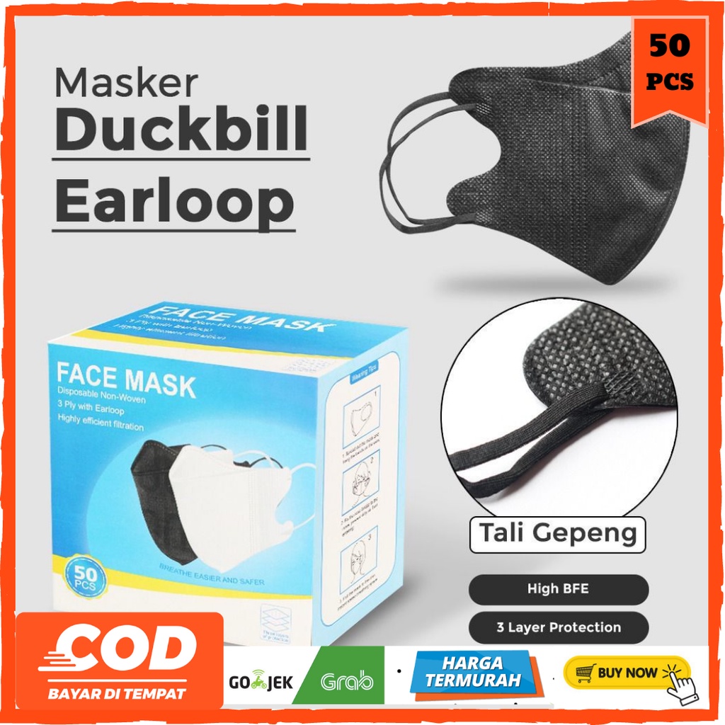 [COD] DUCKBILL MASKER / MASKER DUCKBILL GARIS / FACE MASK DUCKBILL / MASKER DUCKBILL ISI 50PCS