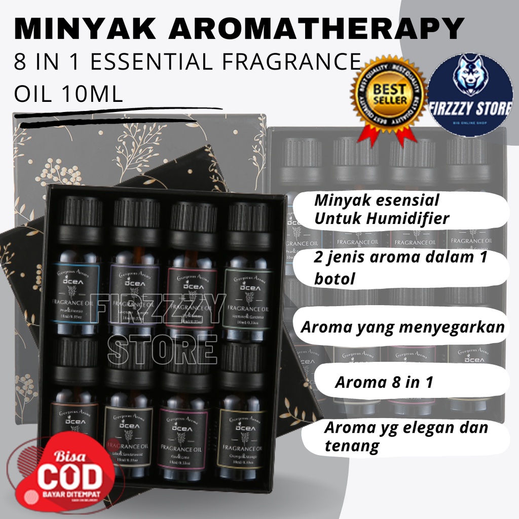 Taffware HUMI Minyak Aromatherapy 8 in 1 Essential Fragrance Oil 10ml