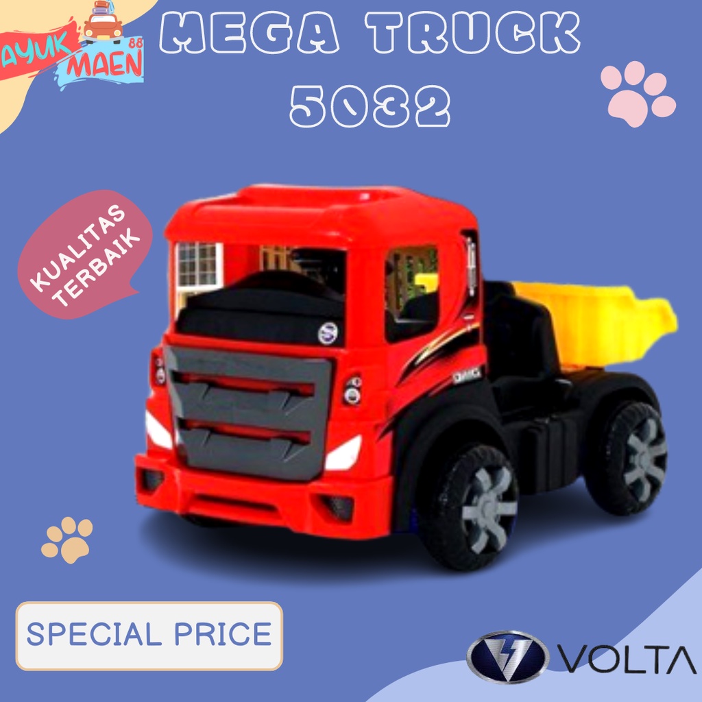 Mainan Mobilan Anak Truk Pasir Aki Mega Truck Volta 5032 - Maenan Mobilan Aki Truck Pasir