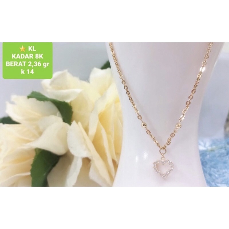 Kalung anak love mata cantik lucu kadar 375/8k