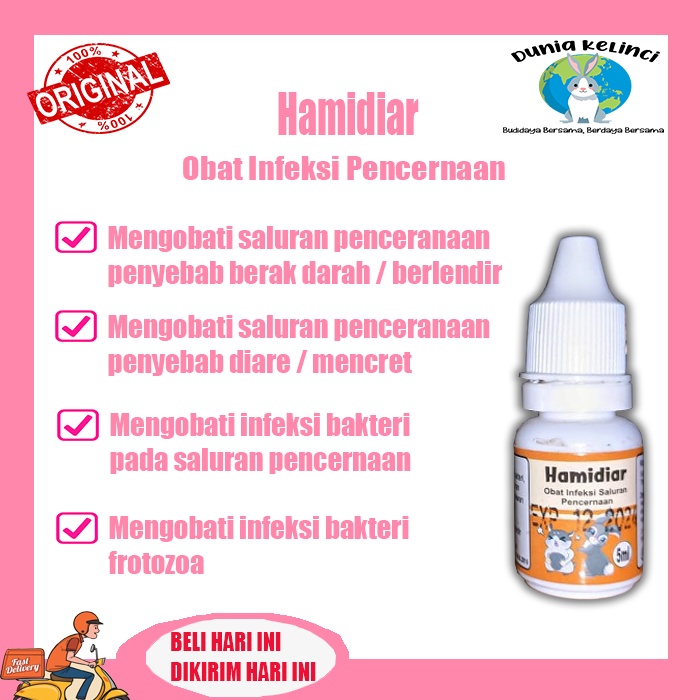 Hamidiar Obat Diare Mencret Hamster Kelinci Infeksi Saluran Pencernaan