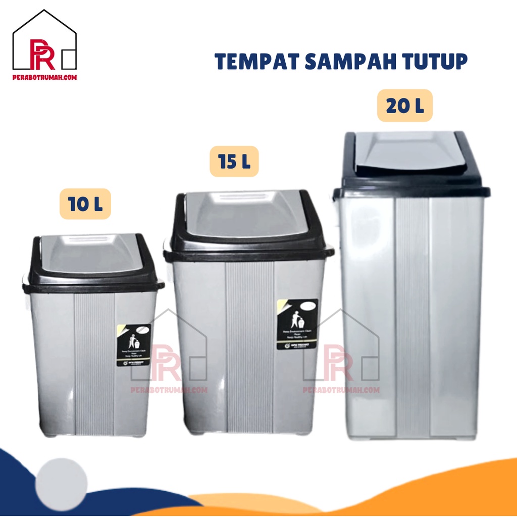 Jual Tempat Sampah Tutup Goyang Mkw Tempat Sampah Indoor Outdoor Tong Sampah Tutup 3603