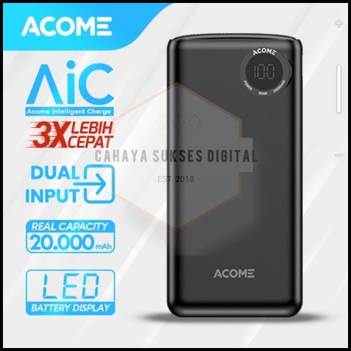 Powerbank Acome Ap202 20000Mah Quick Charging With Led Display