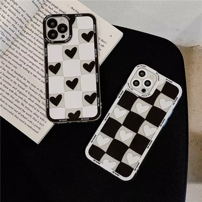 Softcase Blackc White Love For Iphone 7 8 7+ 8+ XR 11 12 13 14