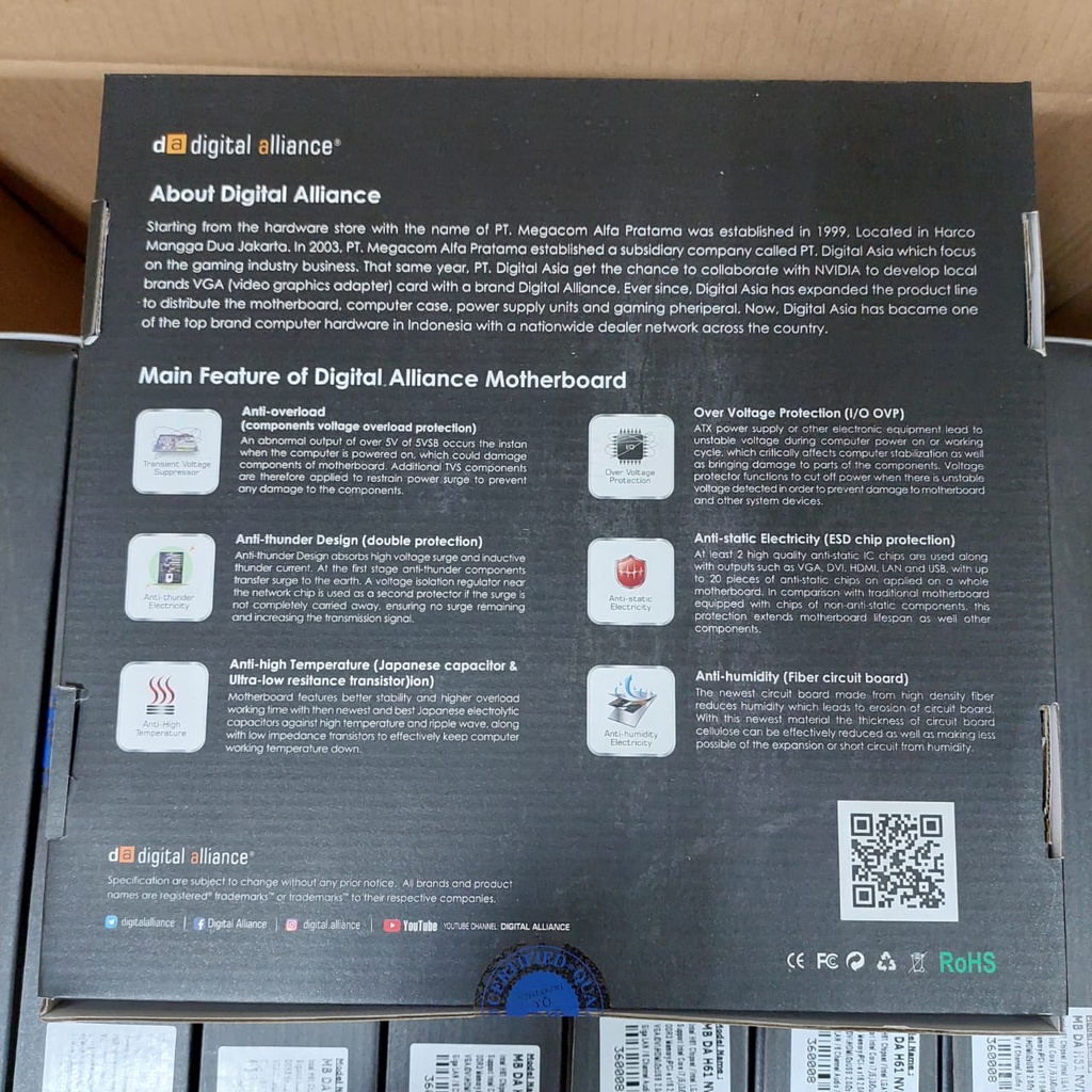 Digital Alliance Motherboard H61 NVme Soket LGA 1155