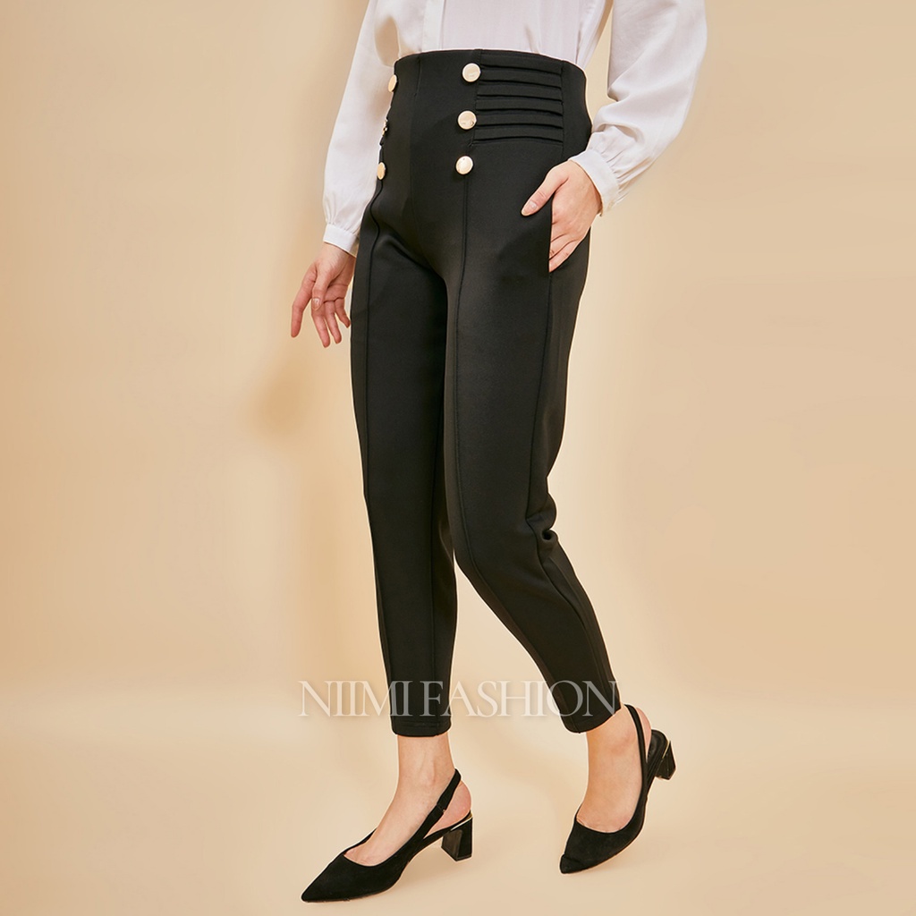 NIMI - Vinci Highwaist Pants Celana Scuba Pensil Celana Scuba wanita