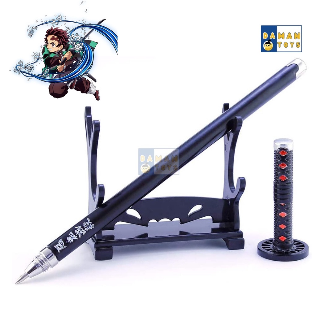 

Pulpen karakter tanjiro anime demon slayer Sword pen pena alat tulis Kimetsu no Yaiba panjang 20 cm bonus stand dan refilnya