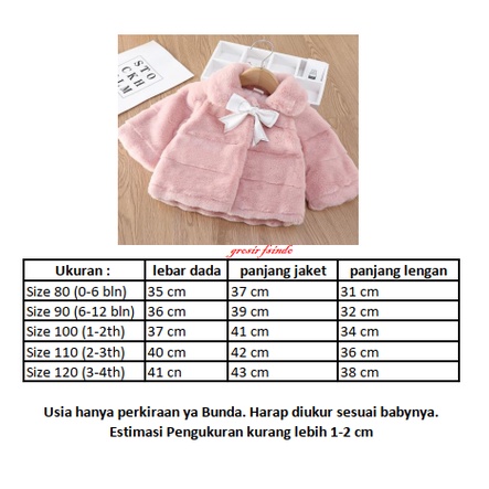 Jaket Bayi Lucu/ Jaket Bayi Bulu LYME/ Jaket Anak JK24