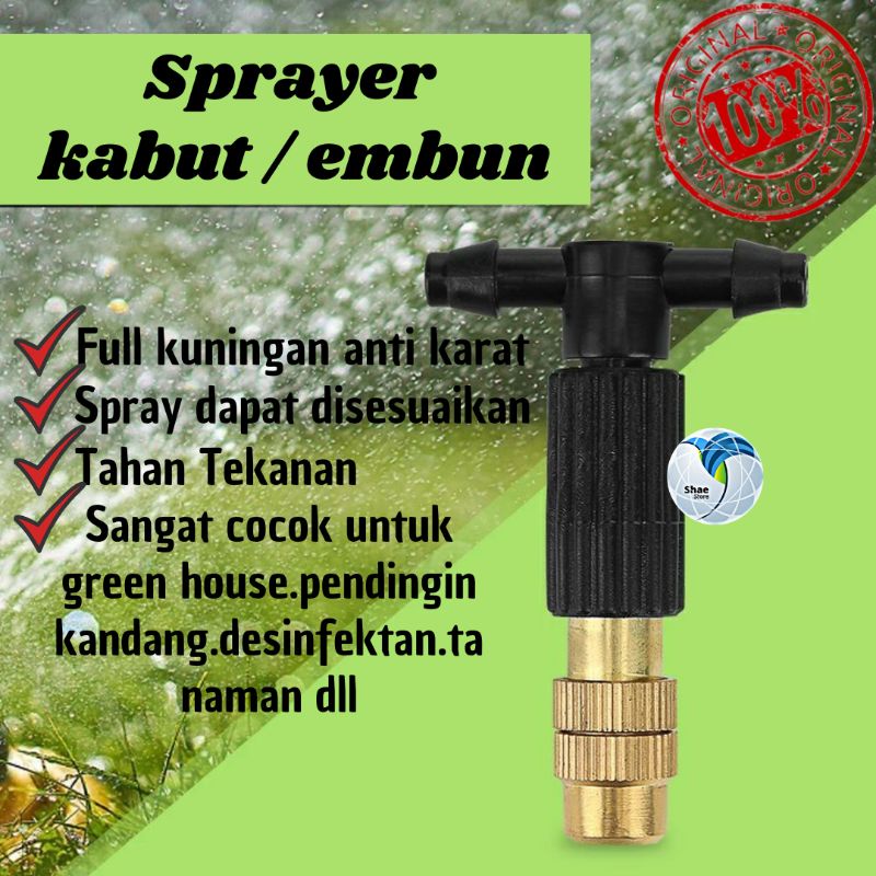 Mist Sprayer Kabut Nozzle Untuk Pedingin Kandang Ayam / Jamur Kuningan Plus Tee 4x7mm