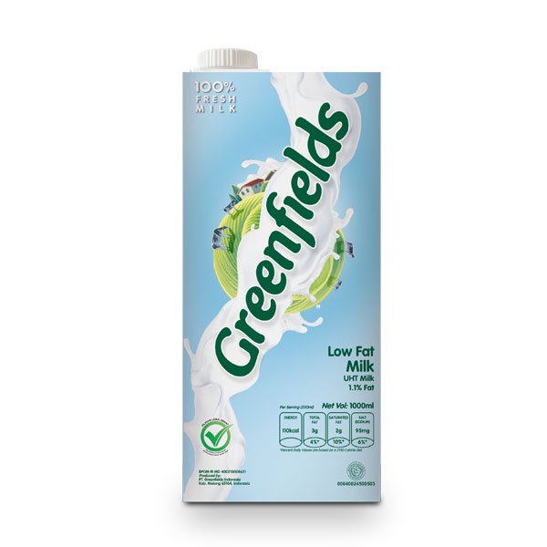 

GREENFIELDS SUSU UHT LOW FAT MILK TP 1000 ML - SUSU