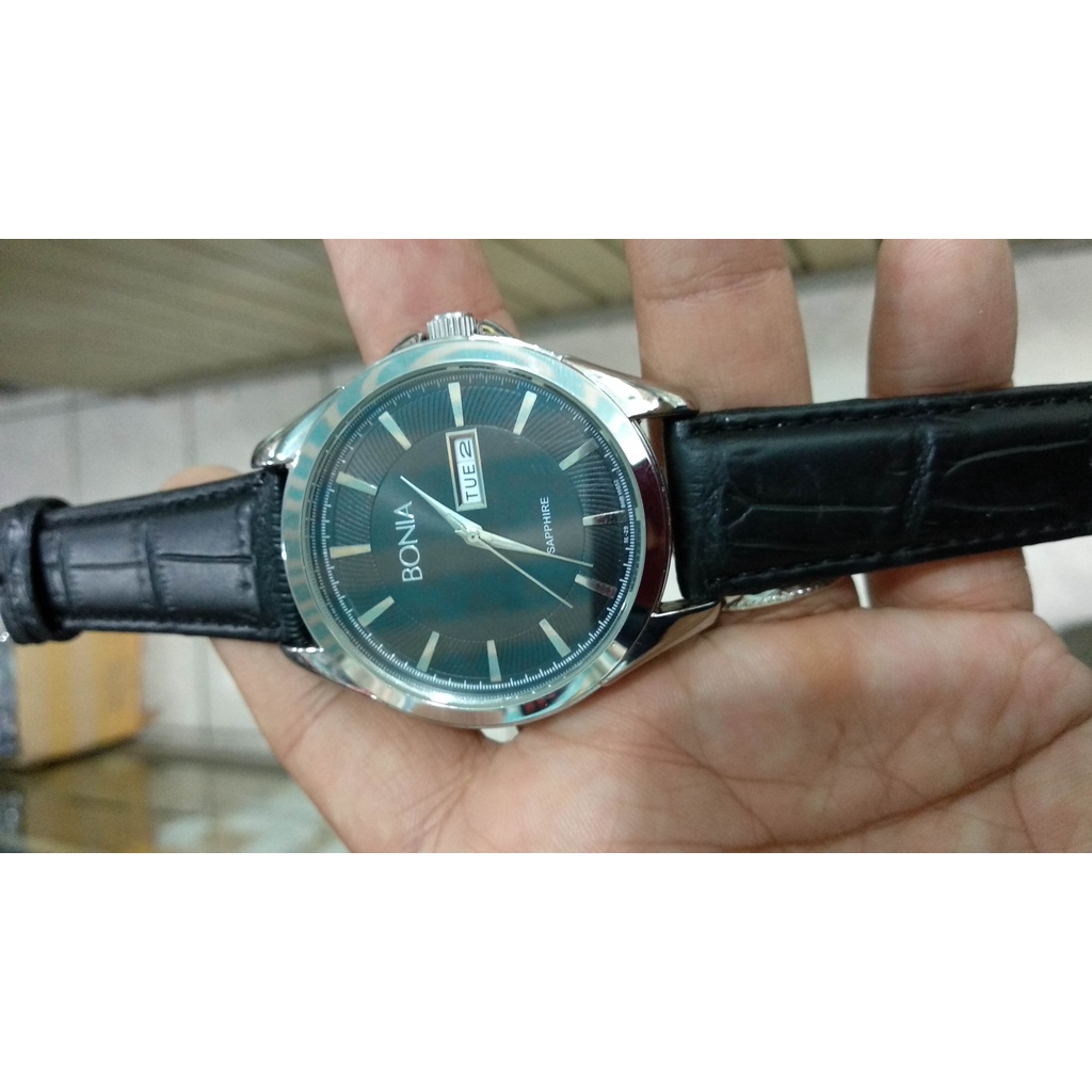 jam tangan pria bonia quartz tanggal dan haei jam pria
