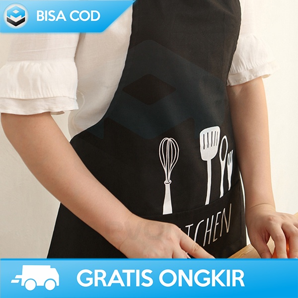 CELEMEK MASAK DAPUR KANTONG PENYIMPANAN PRIA WANITA APRON KITCHEN 4115