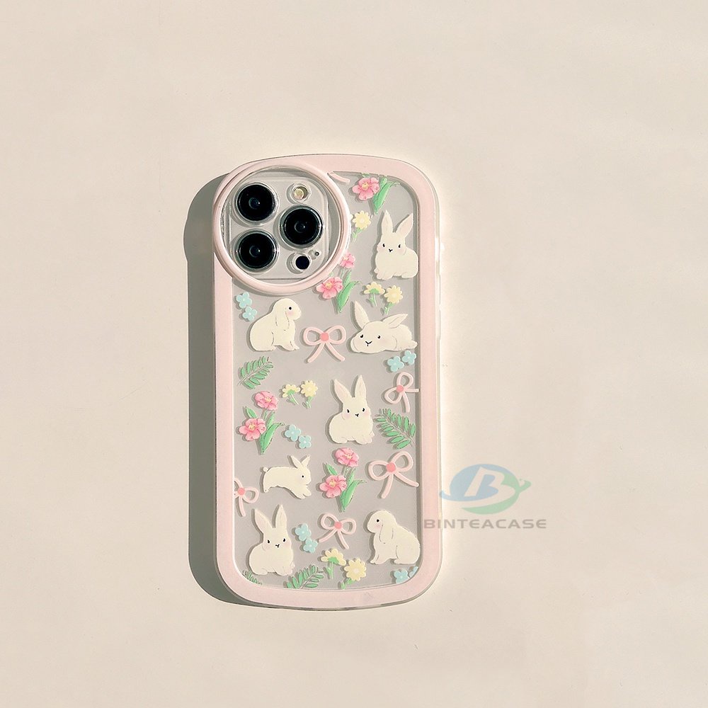Casing TPU Redmi Note 11S 11 Pro 10C 10A 9C 9T 9A 10 5G 10S 9 8 8 Pro 7 Poco M3 X3 Pro NFC Motif Kelinci Pink