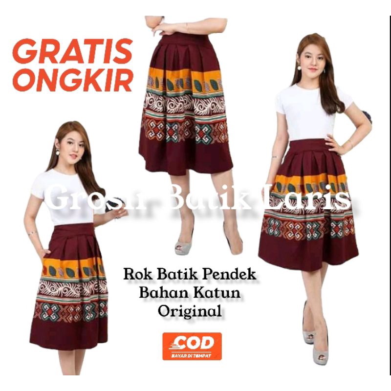 Rok Batik Pendek Grosir Rok Batik Pendek Katun Wanita Modern