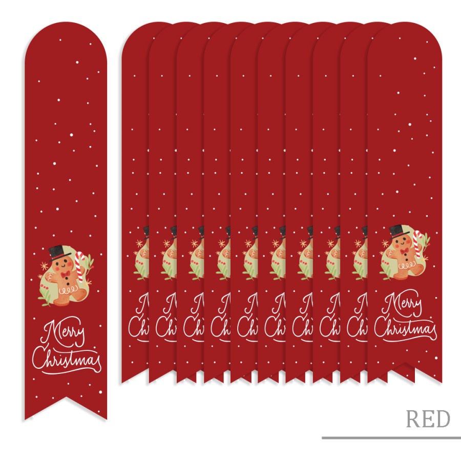

10 Lembar Sticker Seal Merry Christmas Stiker Natal Aksesoris Hampers Label Karakter Ukuran 4 x 19.5 cm