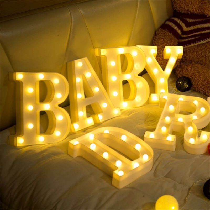 Lampu Huruf Led Tinggi 22cm Lampu Hias Kamar Tidur Gantung Meja Dekorasi Rumah