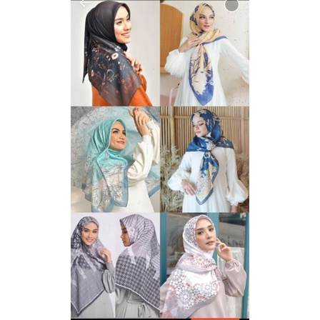 Mandjha 3 Pcs Ivan Gunawan Fashion Scarf Motif Milan Kuning Peach, Snow White &Beautiful Black & 3 P