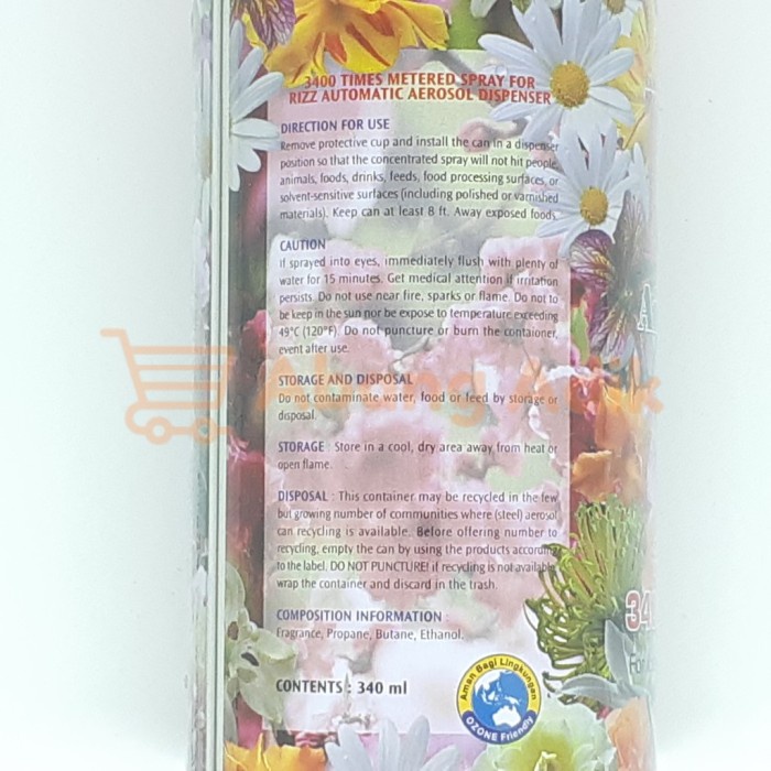 Refill Pengharum Ruangan Long RIZZ 340ml Aerosol Otomatis
