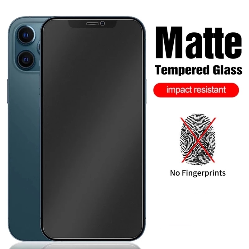 Ag Pelindung Layar Tempered Glass Matte anti Gores / Jatuh Untuk iPhone 14 Pro Max 14 Plus 11 13 Pro Max 12 Pro Max XR XS X 6 7 8 Plus